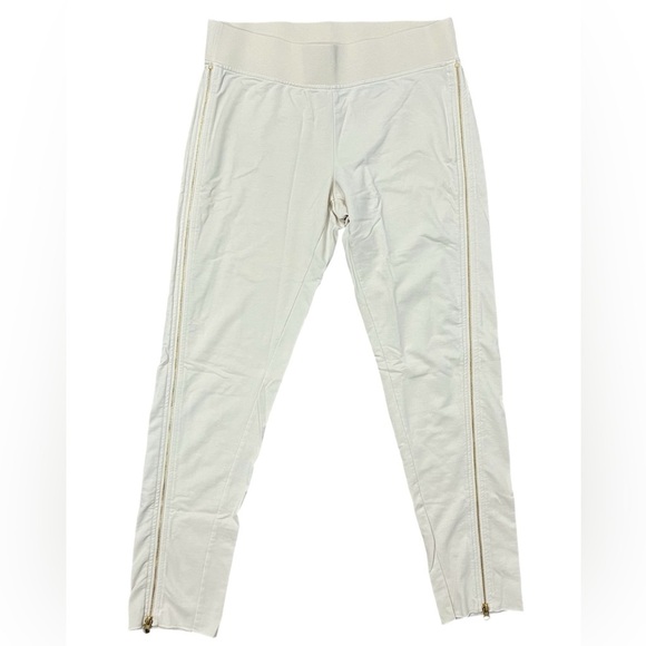 Sundays French Terry Pants Joggers Lounge‎ Womens S or 2 Side Gold Zipper Cream - Picture 1 of 10